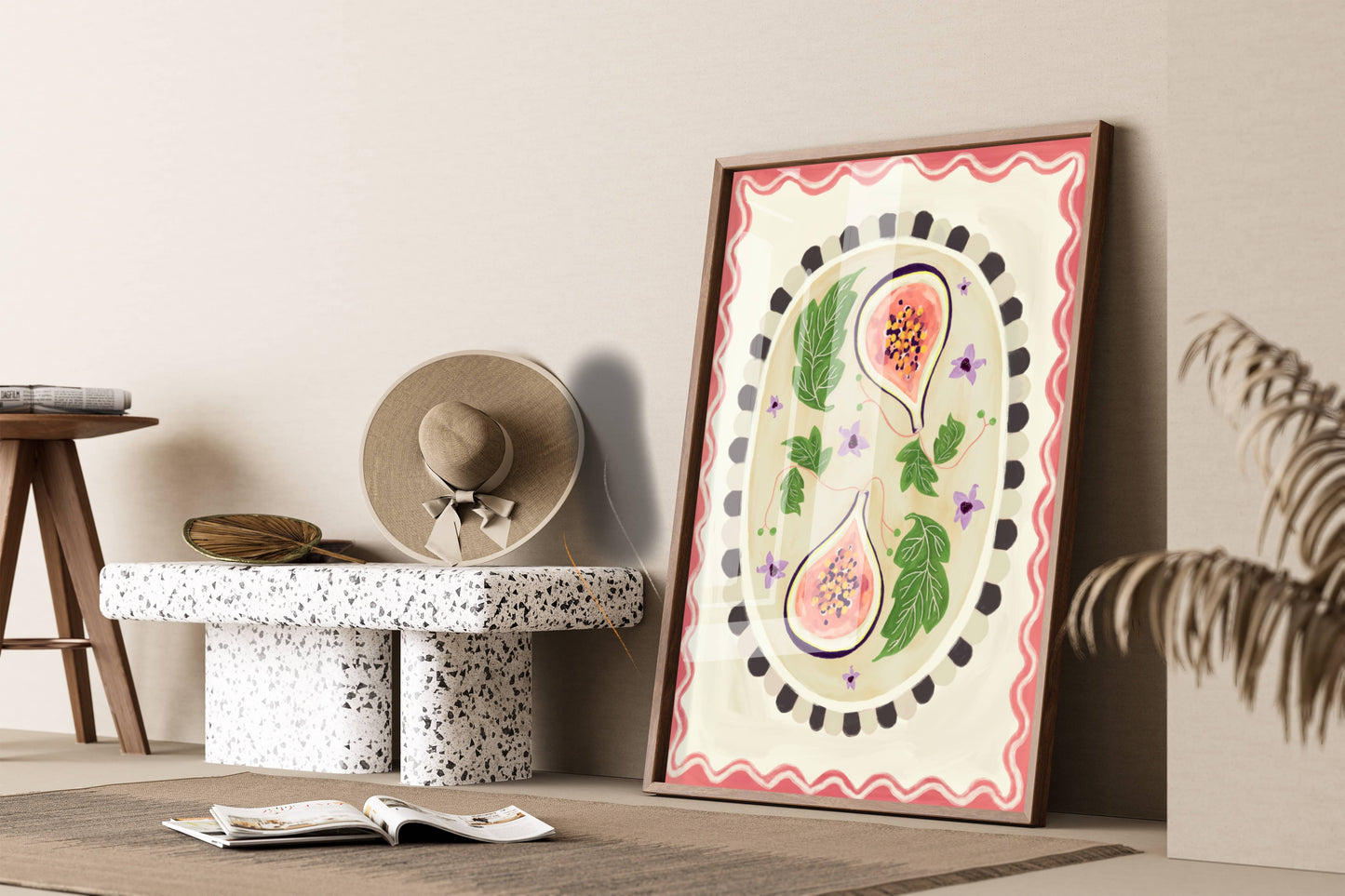 Kate Fox Botanical Fig Hand Drawn Art Print in A3