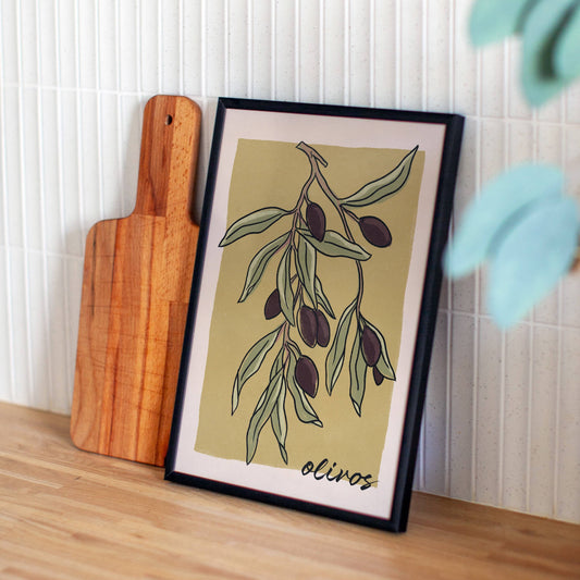 Cai and Jo 'Olivos' Wall Art Print in A4