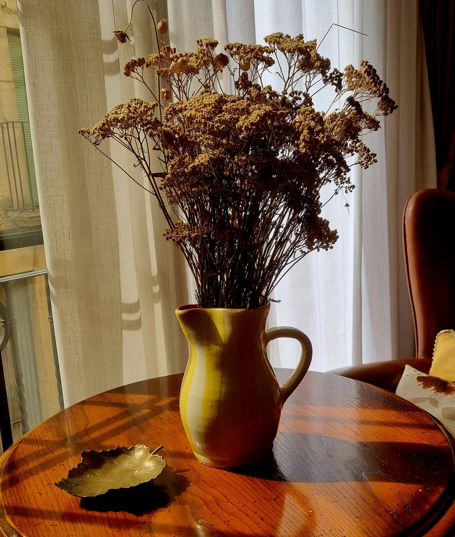 Roca Caus Handcrafted Jug in Yellow Stripe