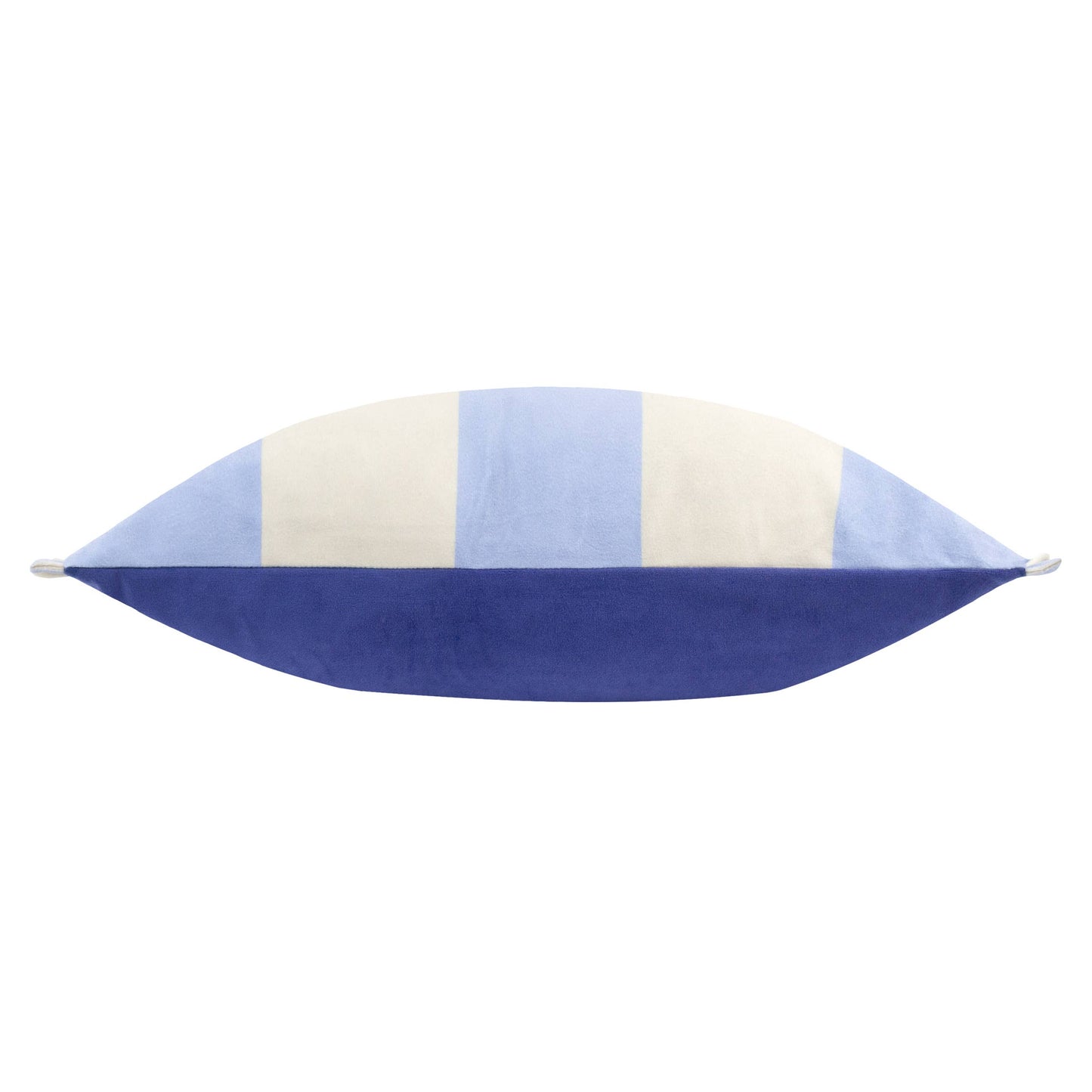 Fern Araya Striped Velvet Cushion Blue & Cream