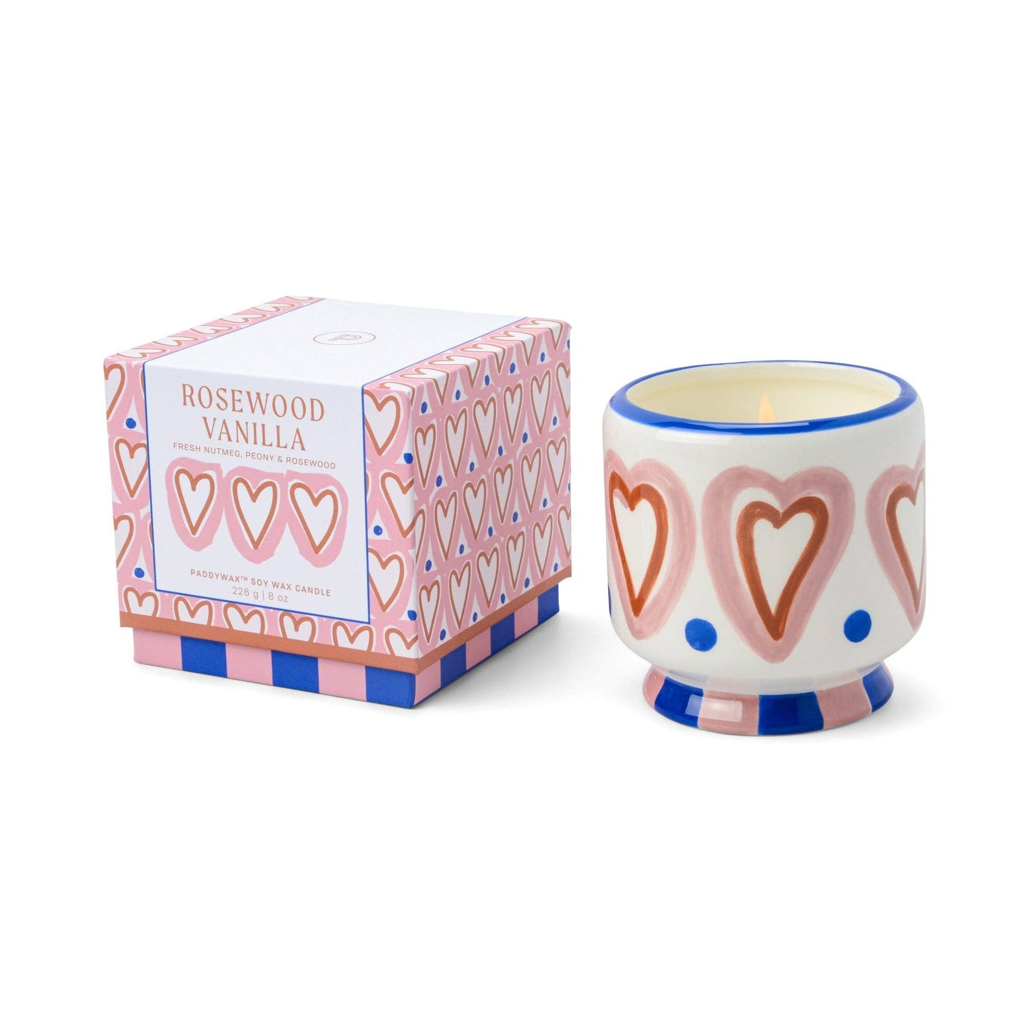 Paddywax A Dopo Hearts Ceramic Candle Rosewood Vanilla