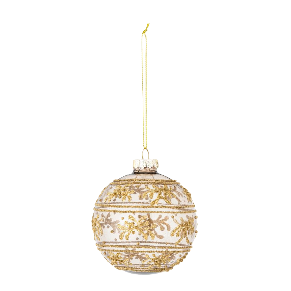 Bloomingville Ciana Clear Glass Christmas Bauble in Gold