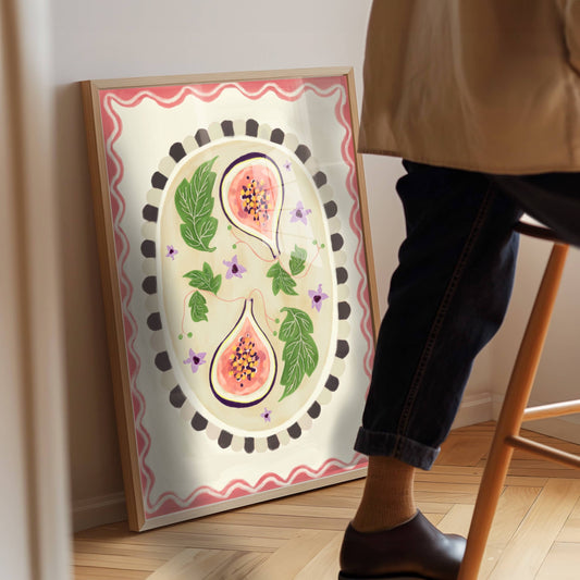 Kate Fox Botanical Fig Hand Drawn Art Print in A3