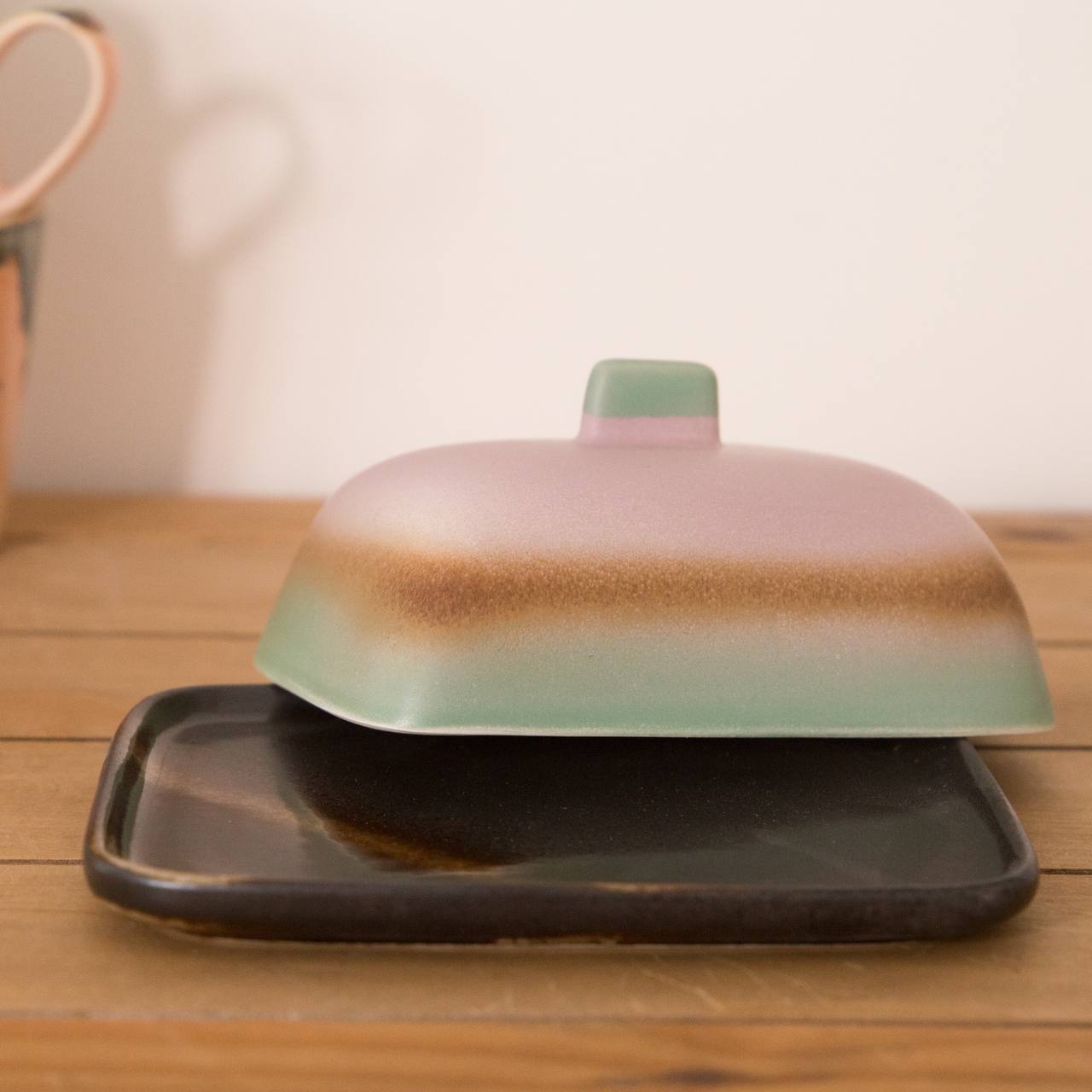 HKLIVING 70s ceramics: Butter Dish in Mercury