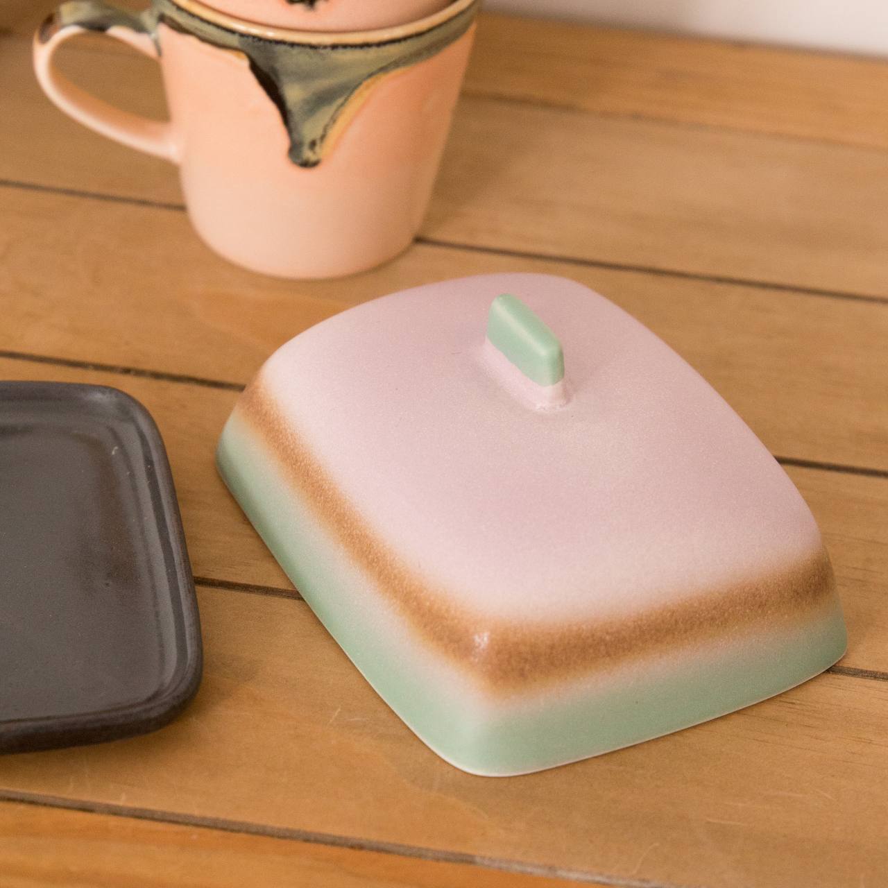 HKLIVING 70s ceramics: Butter Dish in Mercury