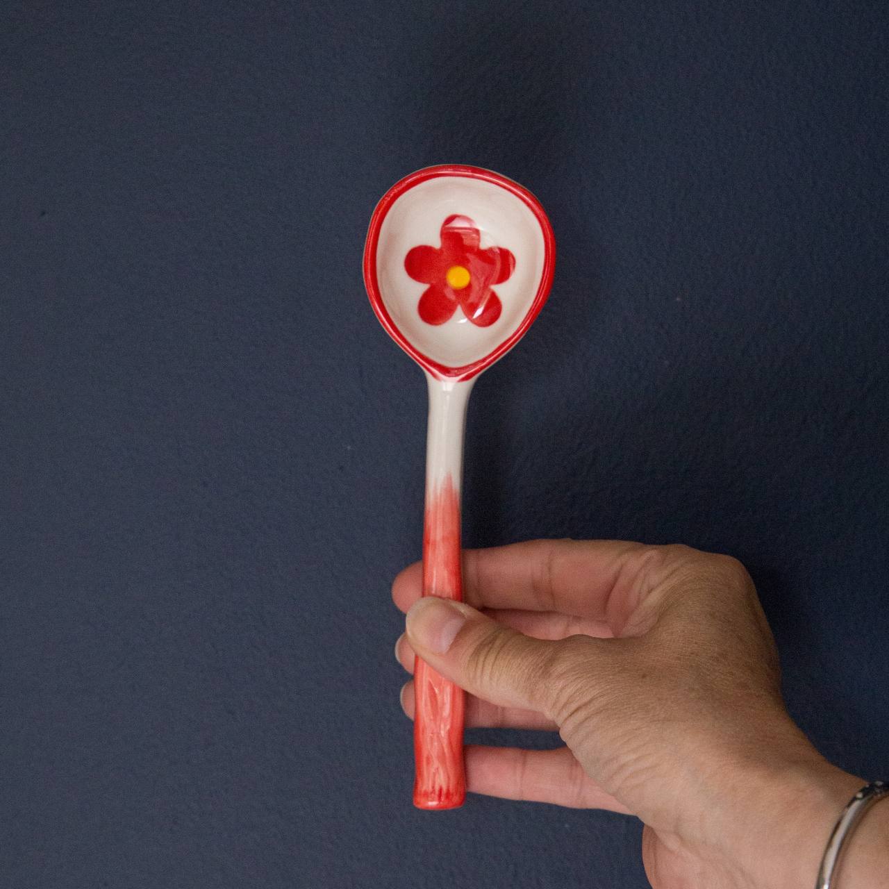 Homerly Ceramic Long Handle Soup Spoon