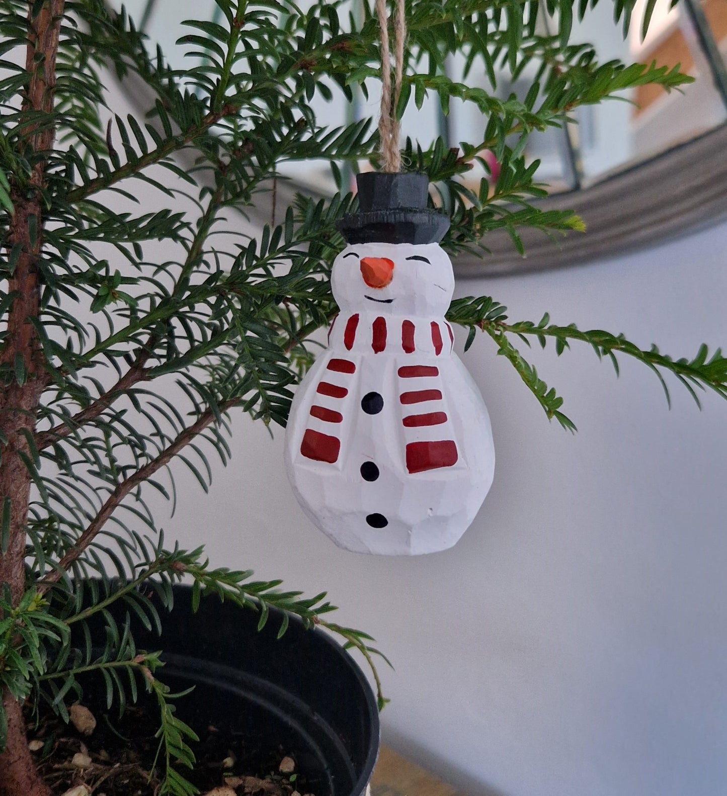 Sass & Belle Wooden Snowman Christmas Decoration