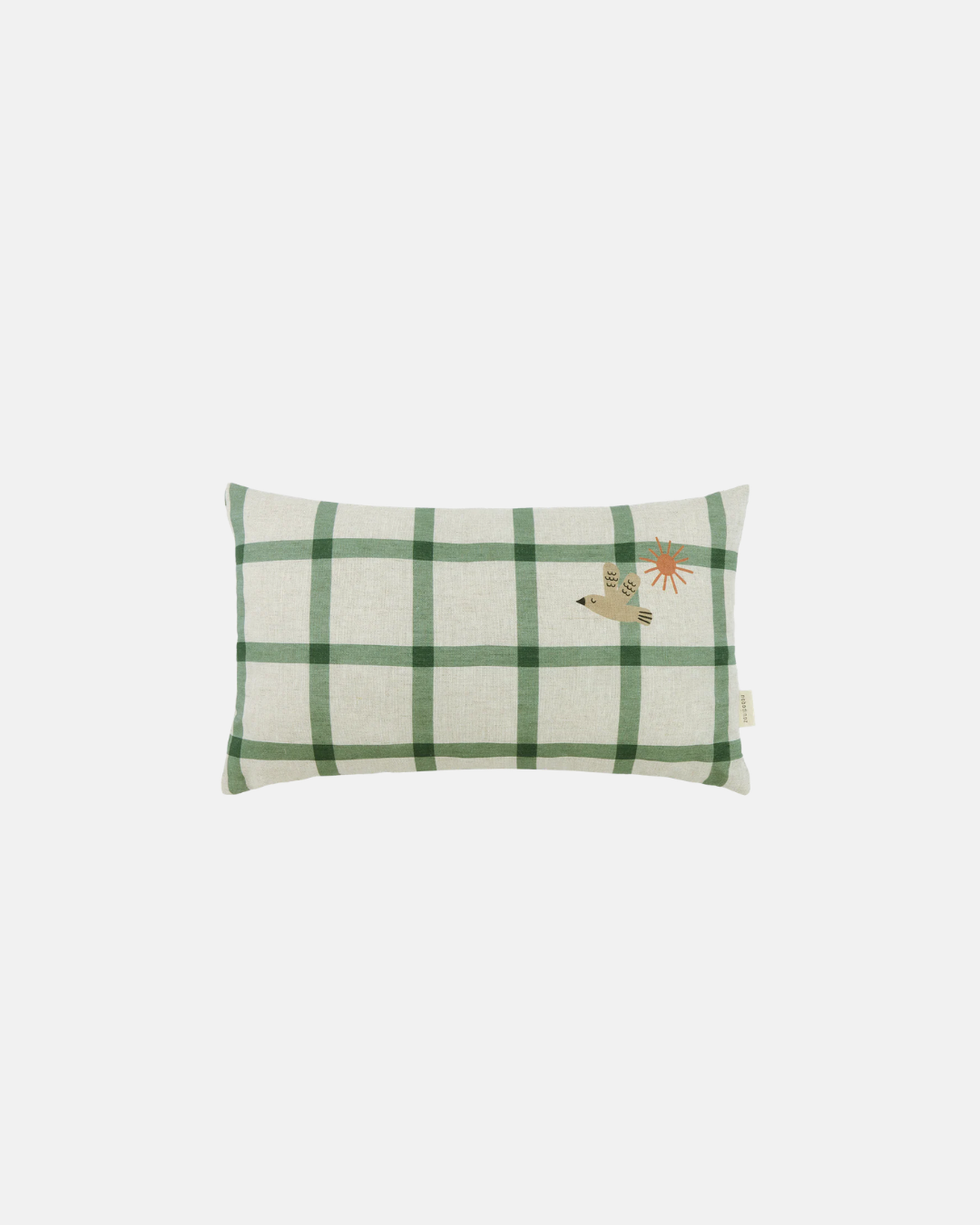 Nobodinoz Birds Linen Cushion in Green