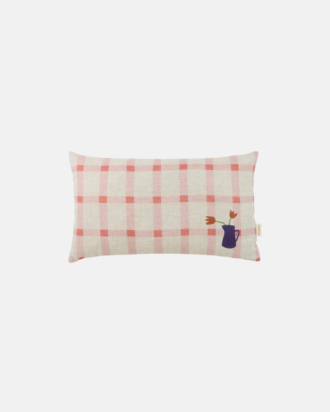 Nobodinoz Linen Cushion in Pink Tulips