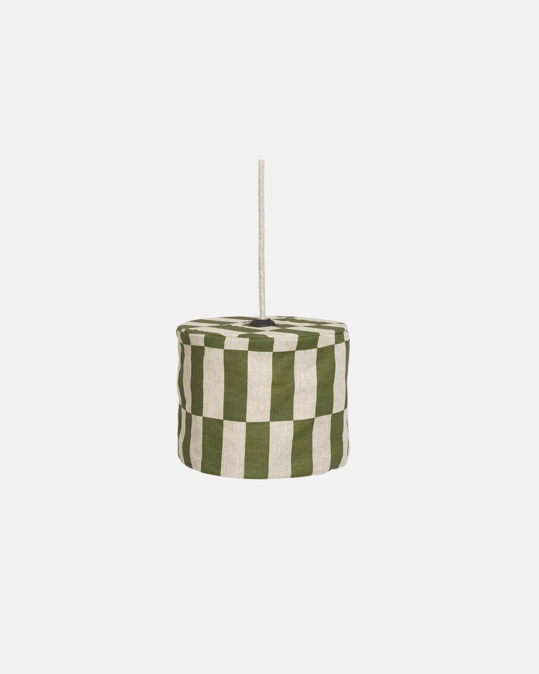Nobodinoz Linen Lampshade in Green Check