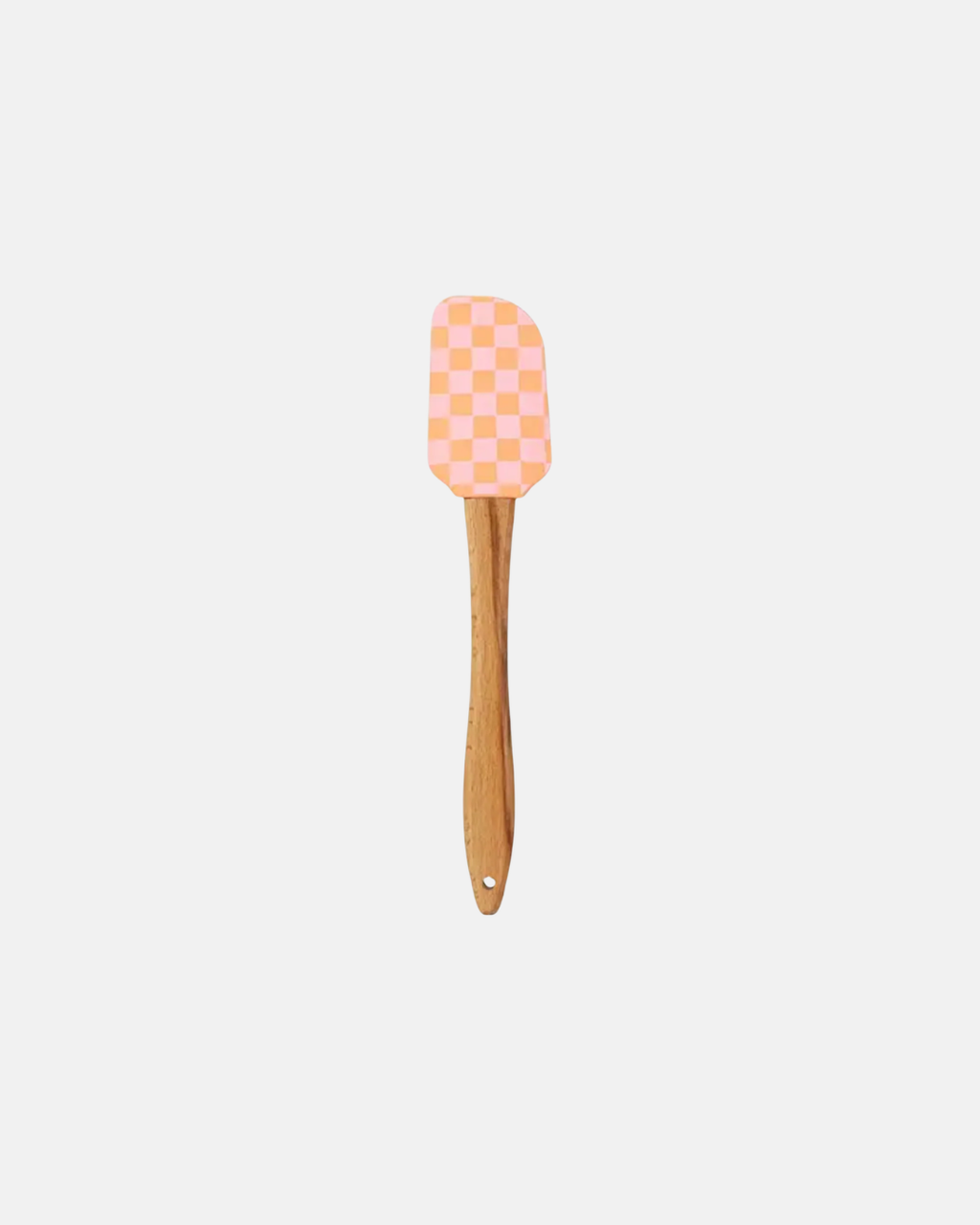 Talking Tables Silicone Kitchen Spatula in Pink and Orange Checkerboard