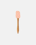 Talking Tables Silicone Kitchen Spatula in Pink and Orange Checkerboard