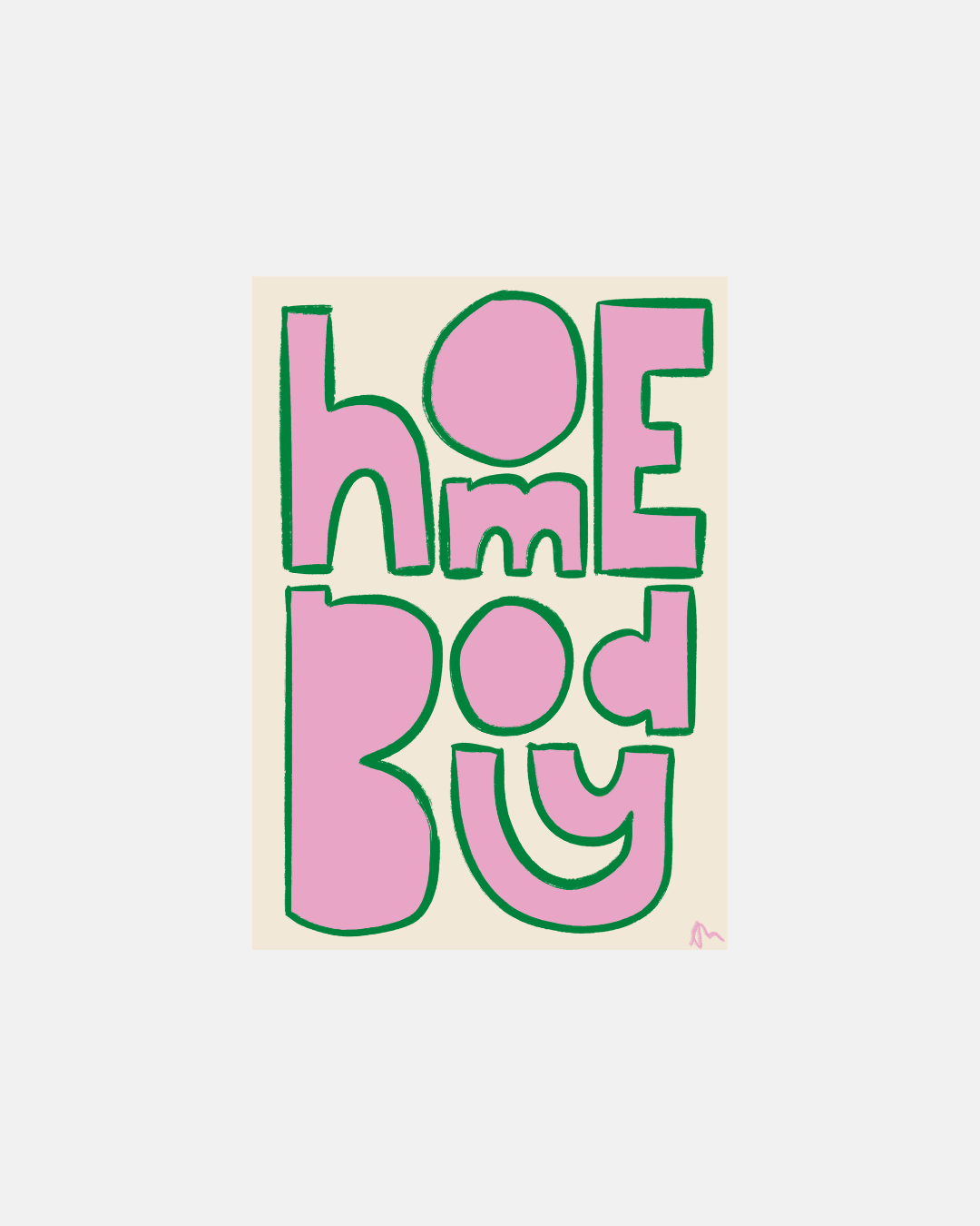 Peak Prints Homebody  Pink and Green Bright Bold Print Wall Art