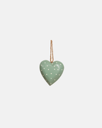 Sass & Belle Green Polka Dot Wooden Heart Decoration