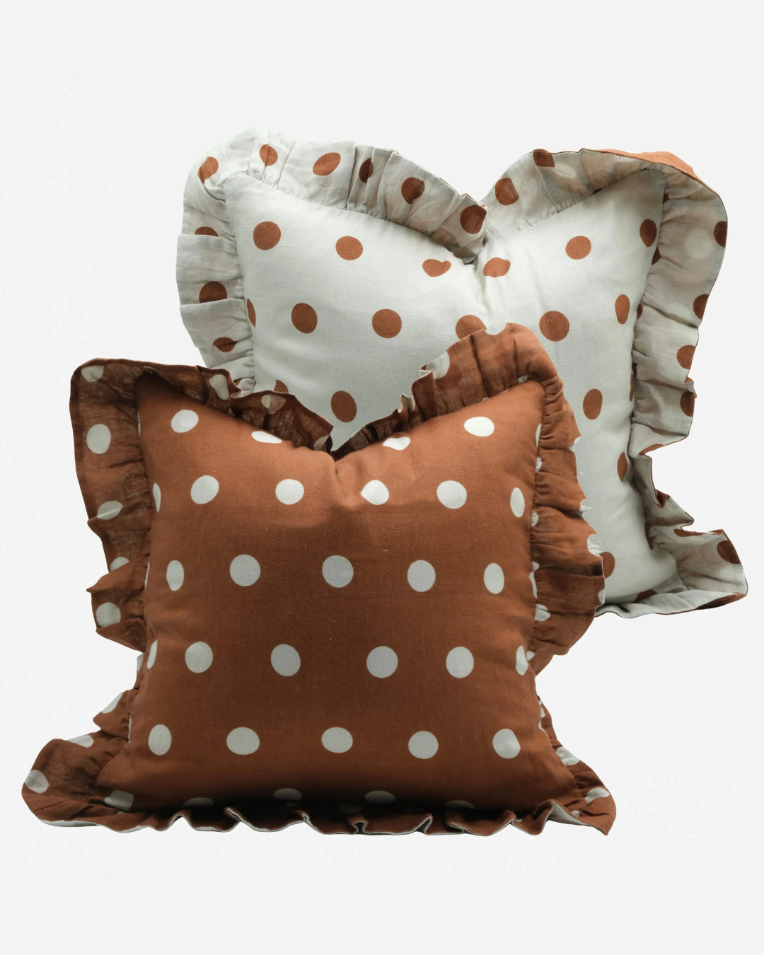 Amuse La Bouche Spotted Ruffle Cushion in Olive