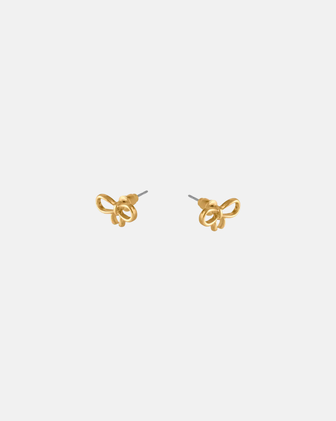 Big Metal London Santorini Bow Stud Earrings in Silver or Gold Plated