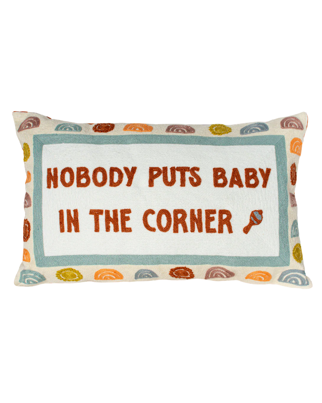Pillow Drop 'Nobody Puts Baby In The Corner' Needlepoint Scatter Cushion