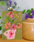 East End Prints Wildflowers On Green Floral Greeting Card