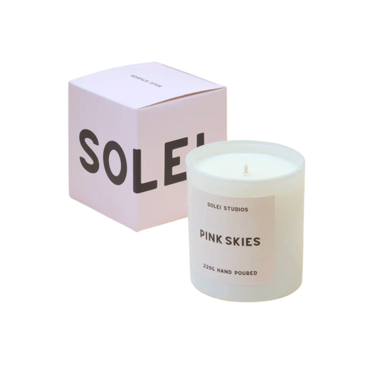 Solei Studios 100% Soy Wax Jar Candle Scented Pink Skies