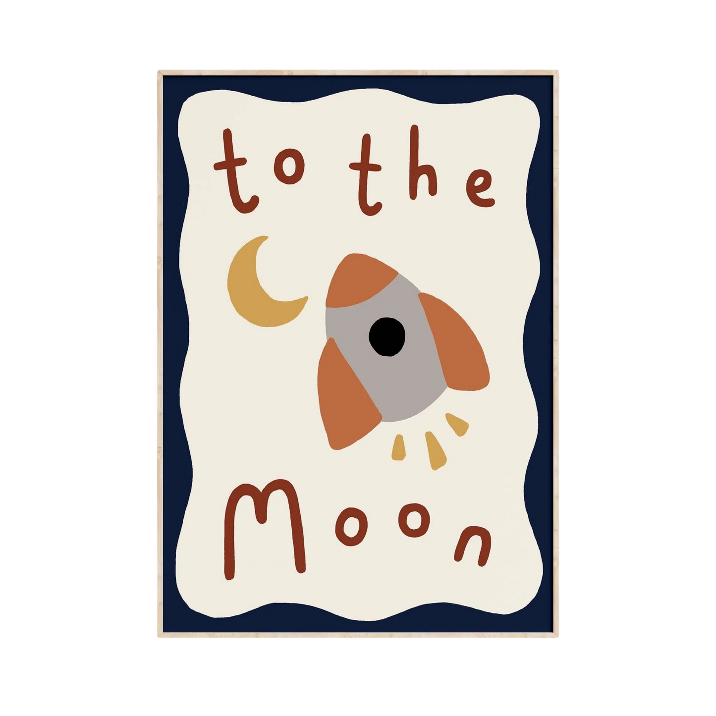To the Moon A4 Wall Art Print by Kitty Makes
