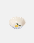 Caroline Gardner Striped Frilly Lemon Bowl in Blue