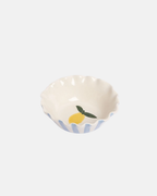 Caroline Gardner Striped Frilly Lemon Bowl in Blue