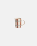 Caroline Gardner Espresso Cup in Checkered Brown and Blue
