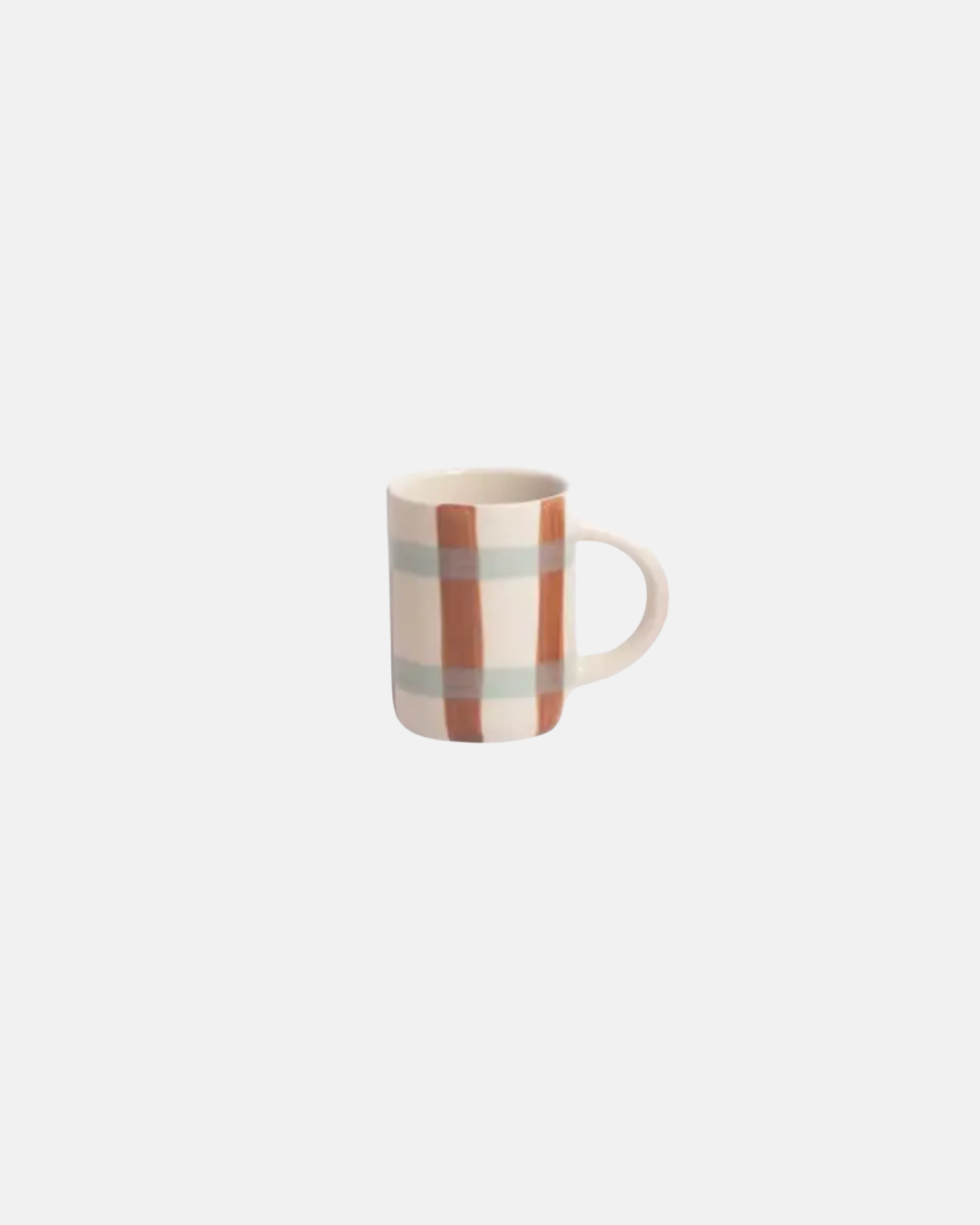 Caroline Gardner Espresso Cup in Checkered Brown and Blue
