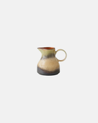HKLIVING 70's Ceramic Milk Jug in Brown and Cream Glaze