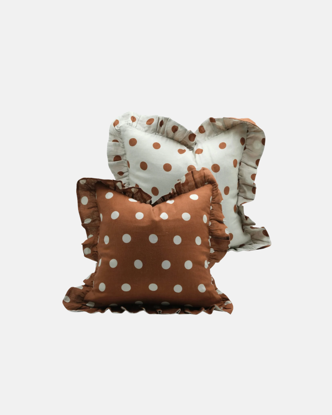 Amuse La Bouche Spotted Ruffle Cushion in Cinnamon