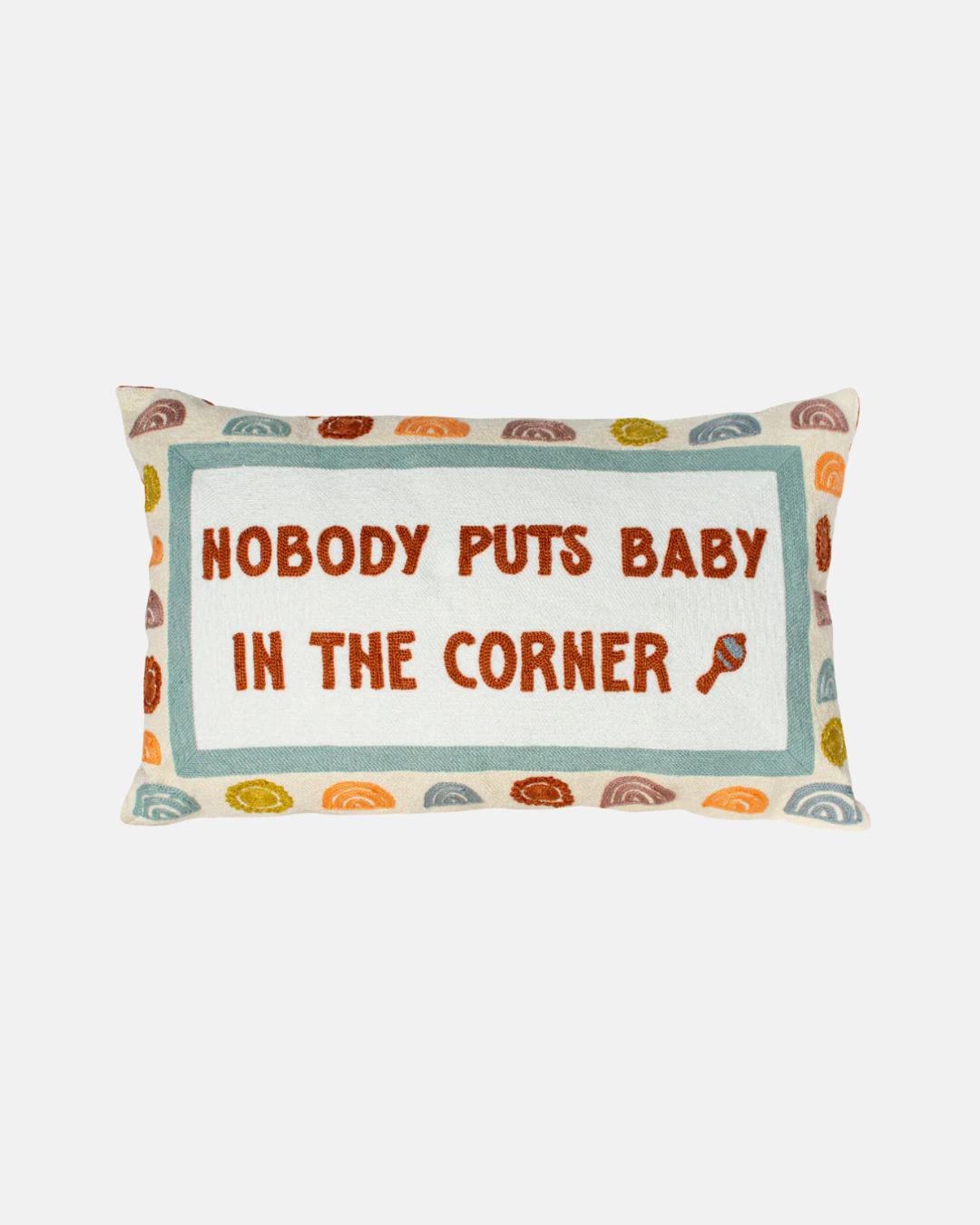 Pillow Drop 'Nobody Puts Baby In The Corner' Needlepoint Scatter Cushion