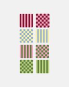 Ella Goddard Colourful Check and Stripe Coasters