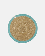 Green Pioneer Natural Jute Colourful Placemat in Turquoise