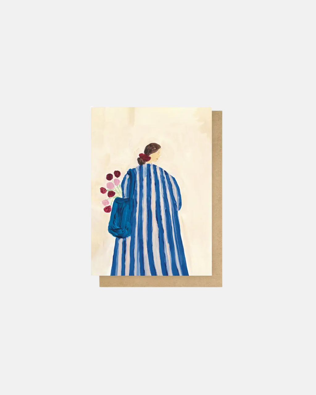 East End Prints Lady With Flowers Greeting Card