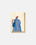 East End Prints Lady With Flowers Greeting Card
