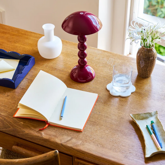 Addison Ross Bobbin Lacquer LED Rechargeable Lamp in Cherry