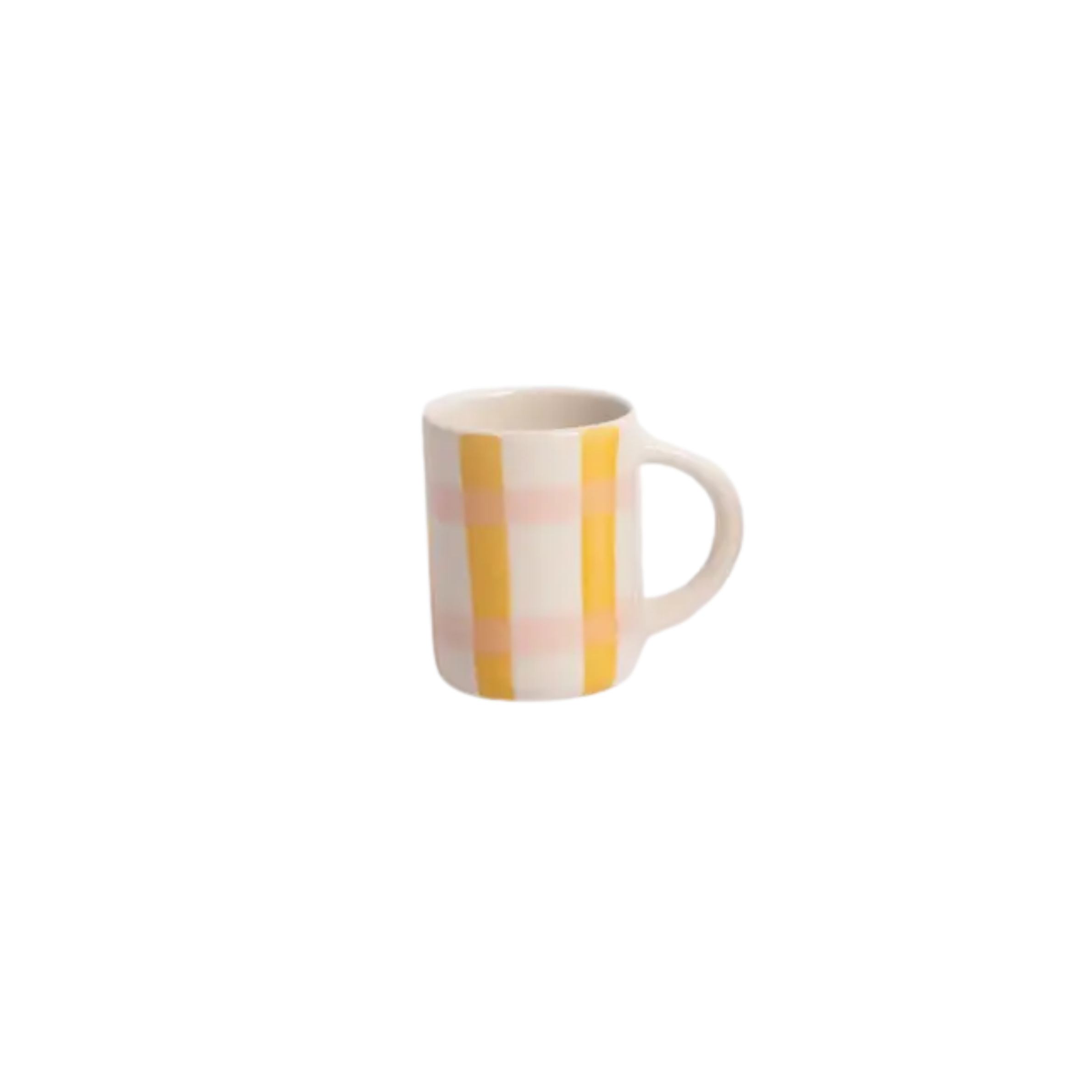Caroline Gardner Espresso Cup in Checkered Pink and Yellow