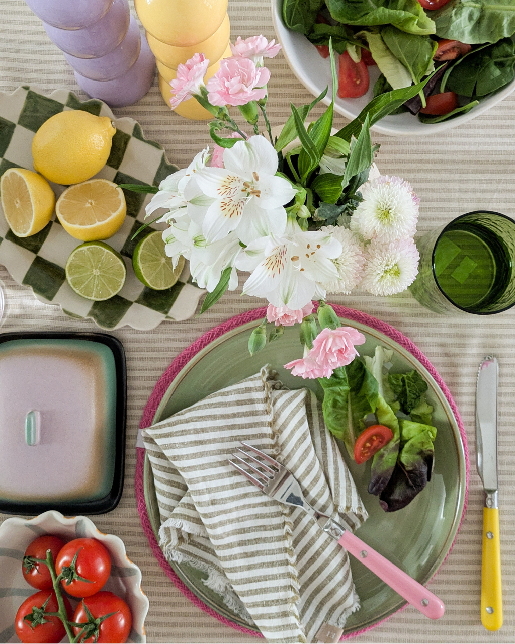 Merry and Bright Vintage Inspired Colourful Cutlery Piece
