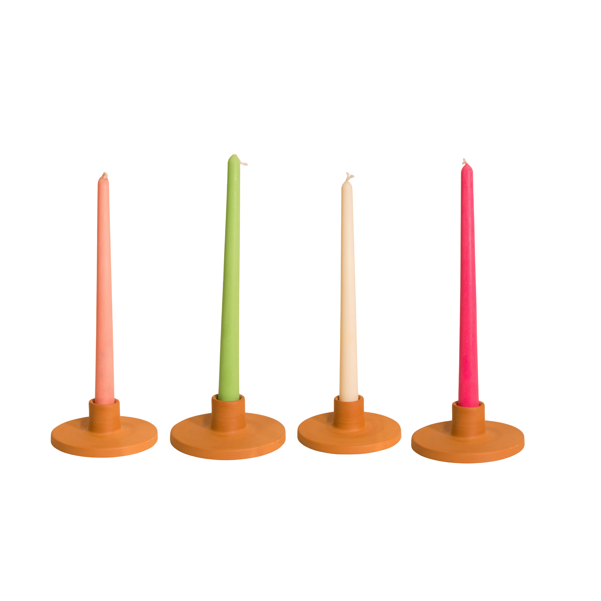 Coconut Wax Taper Candle in Various Colours