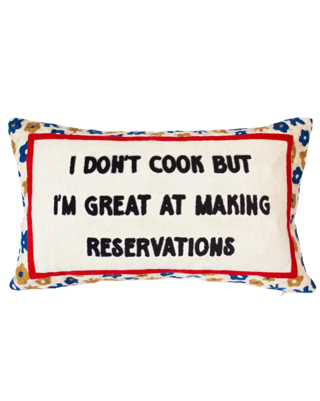 Pillow Drop 'I Don't Cook' Needlepoint Scatter Cushion