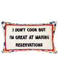 Pillow Drop 'I Don't Cook' Needlepoint Scatter Cushion