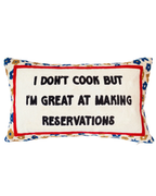 Pillow Drop 'I Don't Cook' Needlepoint Scatter Cushion