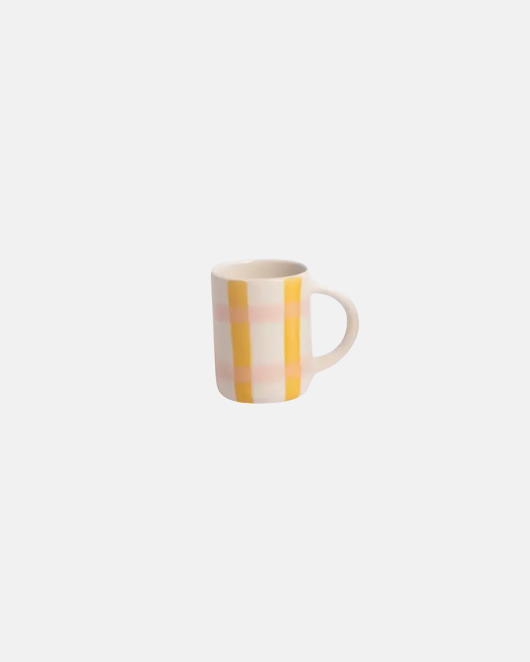 Caroline Gardner Espresso Cup in Checkered Pink and Yellow