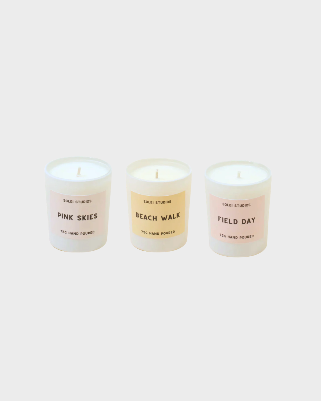 Solei Studios 100% Soy Wax Mini Jar Candles in Various Scents