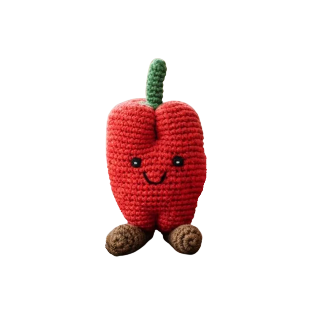 Best Years Organic Cotton Handmade Pepper Rattle in Red