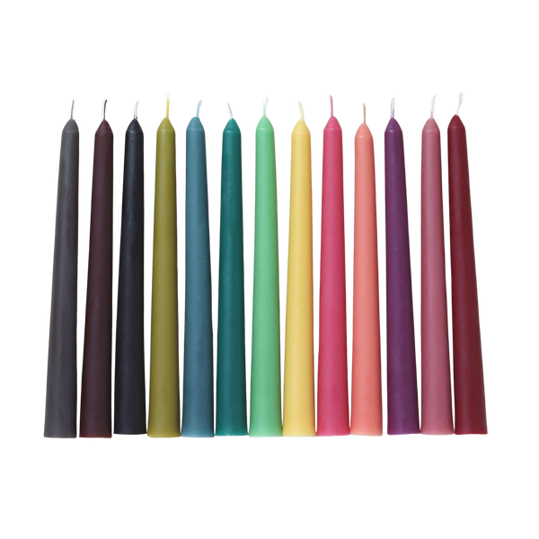 Five Bees Yard Colourful Beeswax Dinner Candles