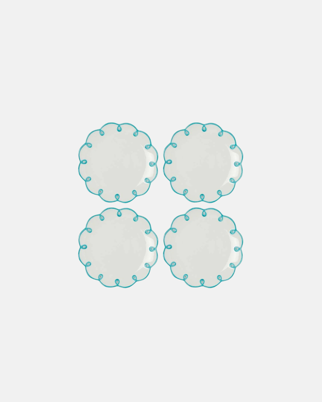 Casa Sky Blue Scalloped Side Plates (Set of 4)