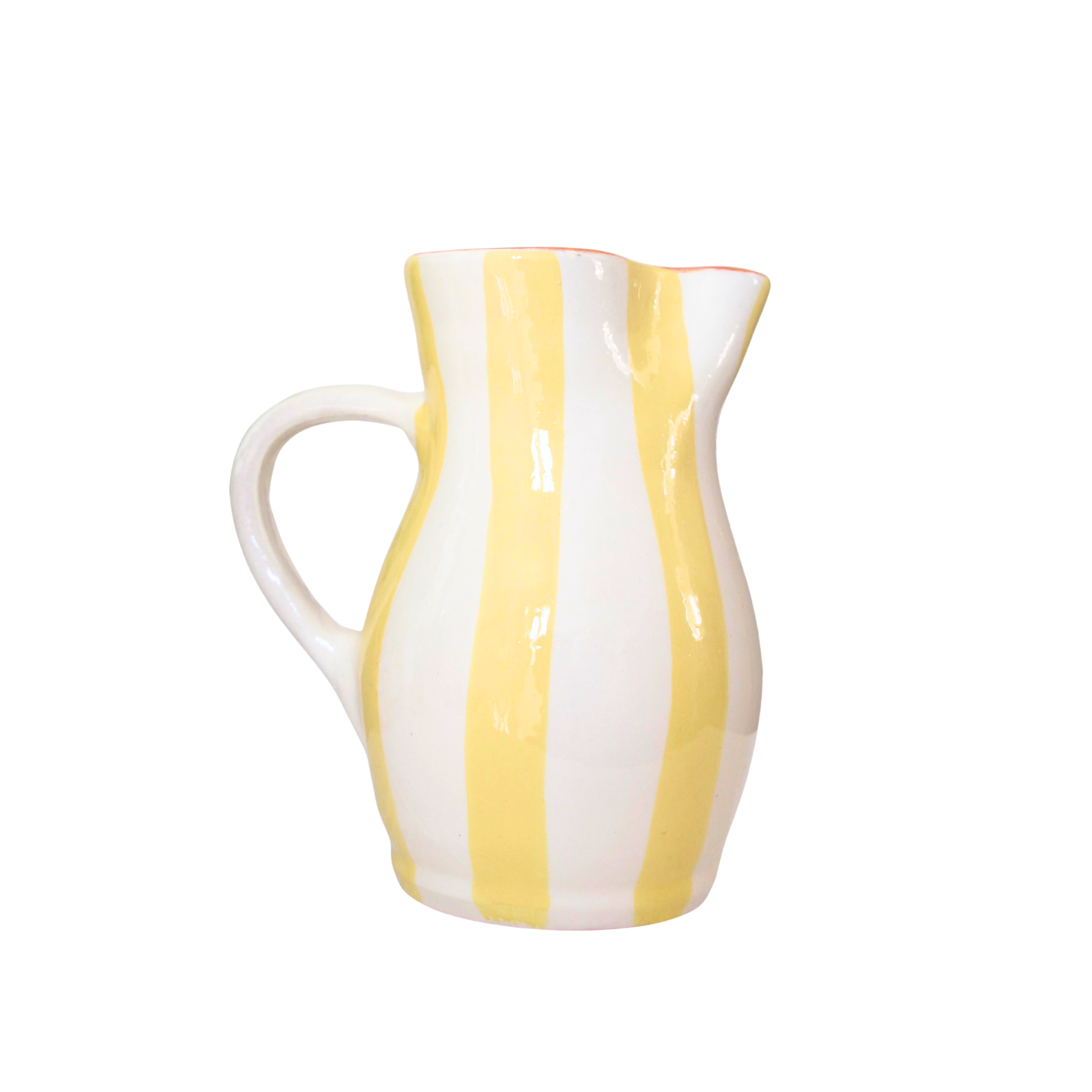 Roca Caus Handcrafted Jug in Yellow Stripe