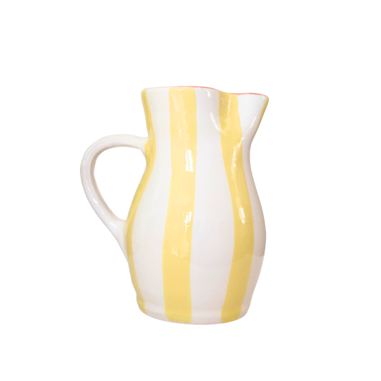Roca Caus Handcrafted Jug in Yellow Stripe