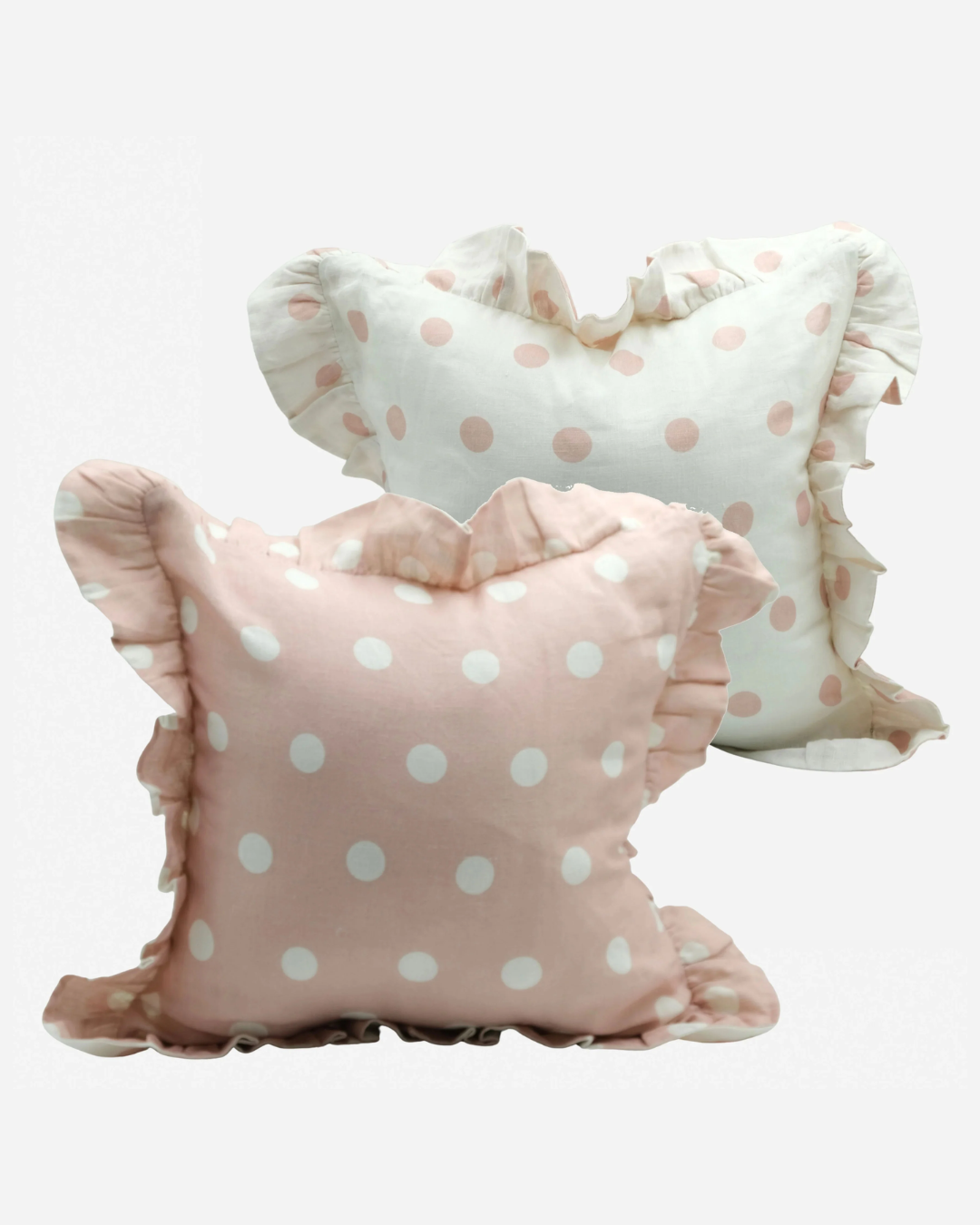 Amuse La Bouche Spotted Ruffle Cushion in Olive